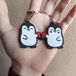 Quirky Penguin Love Keychain Set - Perfect Valentine&#39;s Day Gift