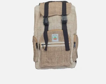 Vegan Laptop Beige Medium Backpacks Organic Bag Eco Friendly Hand made Bag School