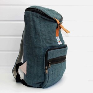 Pokhara Blue Hemp Canvas Eco Friendly Backpack for Men And Women Eco Laptop Bag image 3