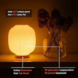 Moderne Tischlampe, Nachttischlampe für ästhetische Wohnkultur, Nachhaltige Tischlampe Puro Bild 2
