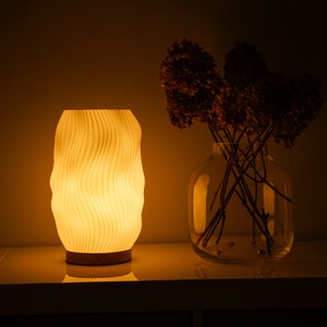 Moderne Tischlampe, Nachttischlampe für ästhetische Wohnkultur, Nachhaltige Tischlampe Flow Bild 1