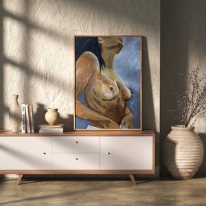 Naked Woman Original Painting, Naked Woman Wall Art, Bedroom Canvas Art, Sensual Photo Wall Decor, Vibrant Sensual Art, Beautiful body