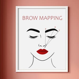 Brow Mapping Chart Print: Minimalist Salon Decor (Digital Download)