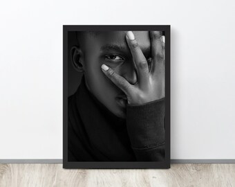 Child Black And White Framed Poster Ready To Hang