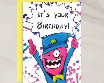 It's Your Birthday, Birthday Greeting Card for Kids, 5x7 in, Yellow Envelope