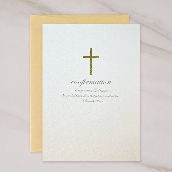 Confirmation Day, Greeting Card for Confirmation, 5x7 in. Gold Envelope