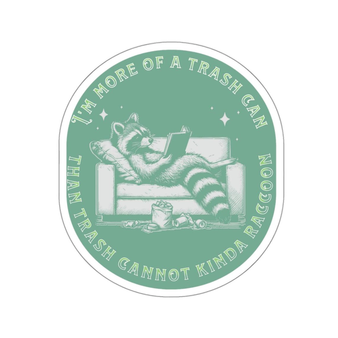 Raccoon Sticker Funny Motivational Decal Water Bottle Luggage Car ...
