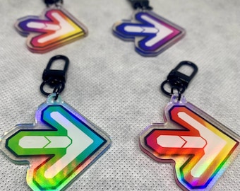 DDR Dance Dance Revolution Holographic Left-Right Arrow Keychain