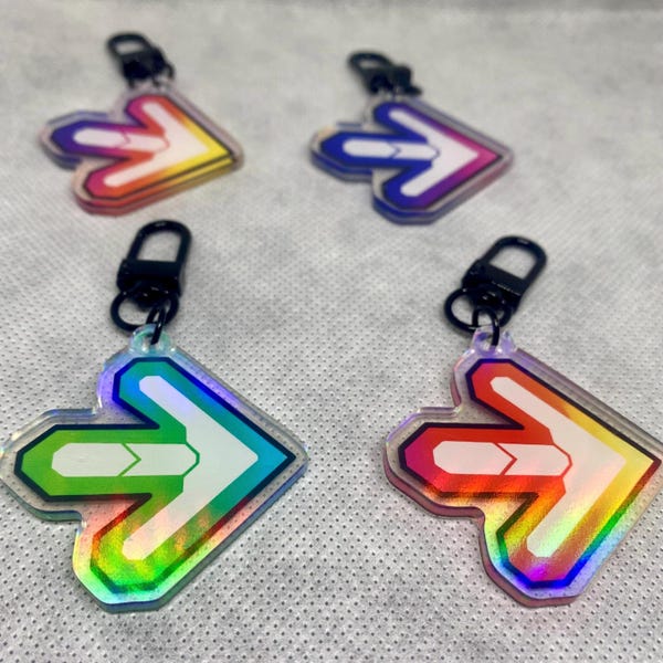 DDR Dance Dance Revolution Holographic Left-Right Arrow Keychain