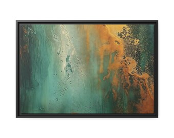 Liquid gold: Rays (Matte Canvas, Black Frame) -  Premium Wall Art