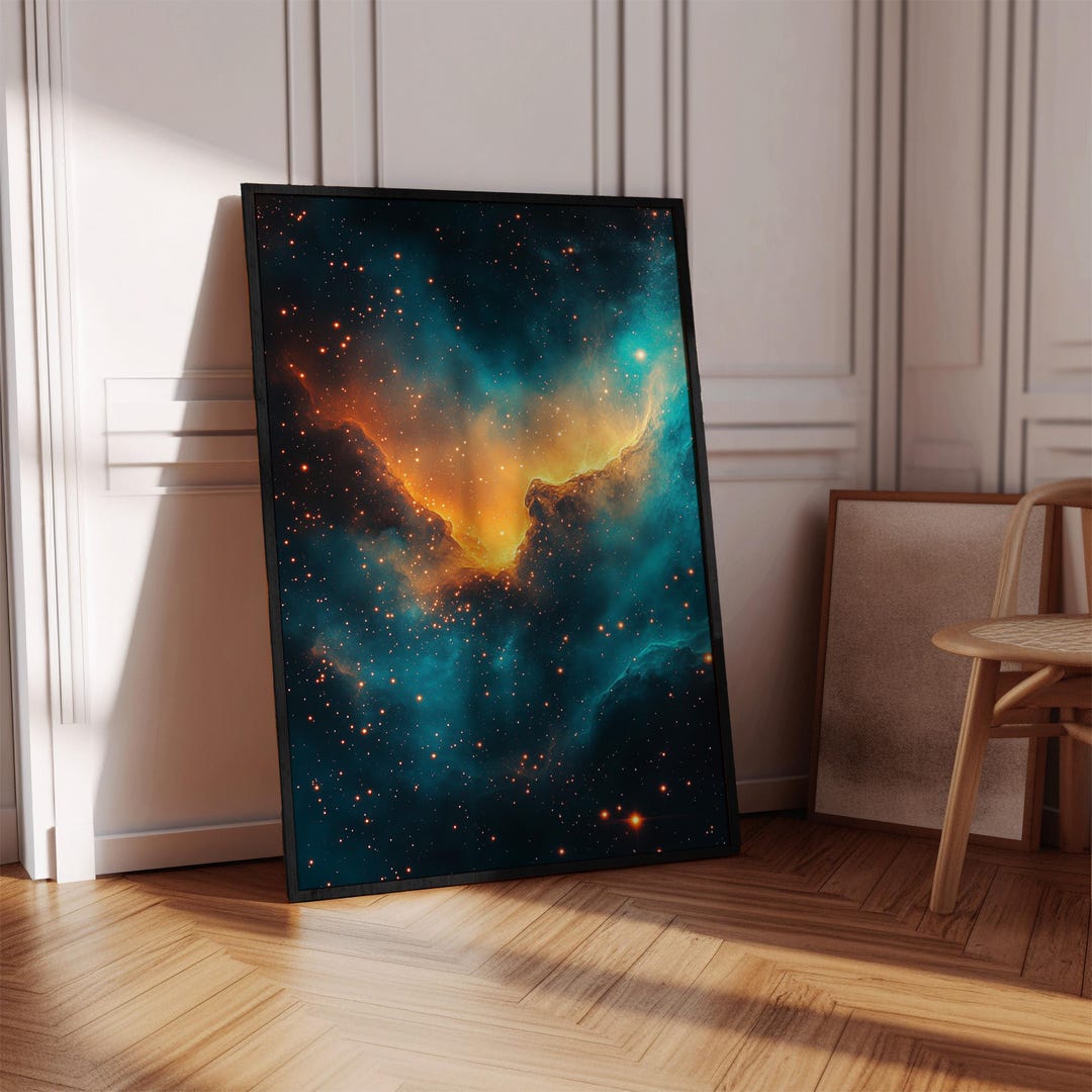 Colorful Space Nebula Wall Art Printable, Cosmic Galaxy Abstract Print ...