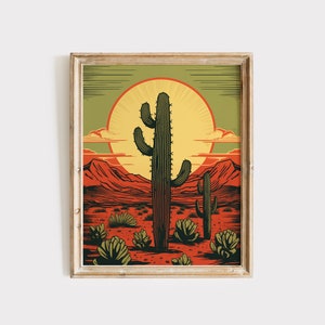 Saguaro-Kaktus-Druck, mexikanischer Kaktus-Druck, Mexiko-Naturlandschaft, Mittlerer Westen-Druck, Saguaro-Kaktus-Wüsten-Wand-Dekor, Kaktus, Kaktus-Dekor