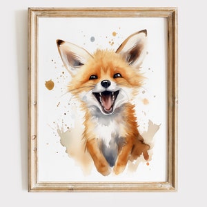 Fox Poster | Fox Painting | Animal Nursery Decor | Watercolor Fox Print | Fox Wall Art | Fox Gifts | Nursery Wall Decor | Nursery Art Print