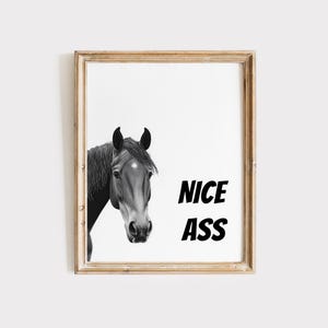 Funny Animal Bathroom Poster Retro Horse Bathroom Wall Art Funny Toilet Printable Poster Horse Art Print Funny Bathroom Bum Wall Art Digital
