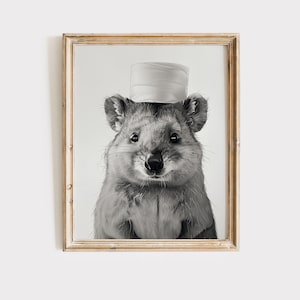 Quokka, Quokka Poster, Animal Bathroom Poster, Quokka Gift, Quokka Art, Bathroom Wall Decor, Poster Quokka black and white Bathroom Print