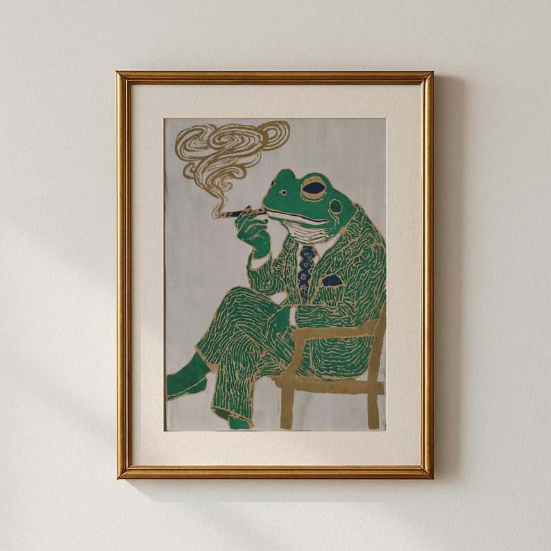 12x26 Gentleman Frog Poster