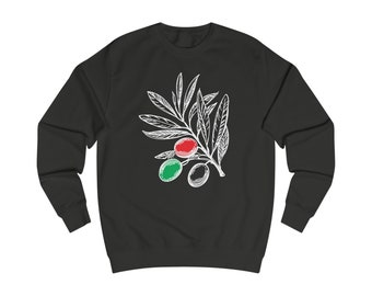 Olive Grove Harmony - Unisex Sweatshirt - W - Embodying Palestinian Strength and Solidarity with Gaza.