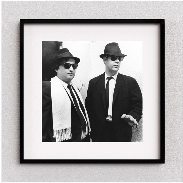 THE BLUES BROTHERS, Stampa fotografica, Stampa in bianco e nero, Decorazione da parete, Regalo per papà, Regalo per il marito, Decorazione Man Cave, Poster Blues Brothers