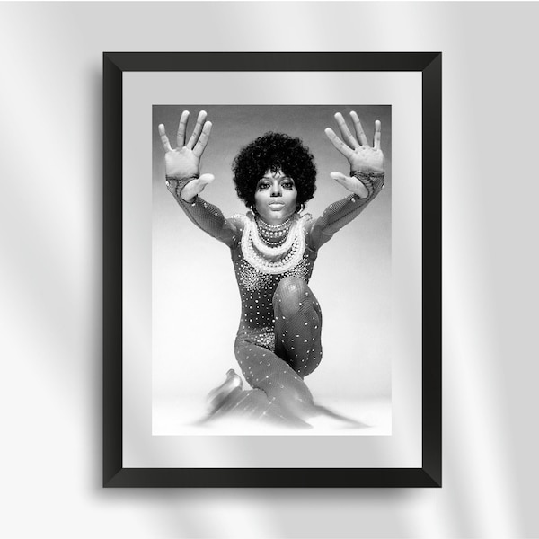 DIANA ROSS REACHING, Photography Prints, Wall Art, Black and White Prints, Gifts for Him, Gifts for Her, Vintage Poster, Diana Ross Poster