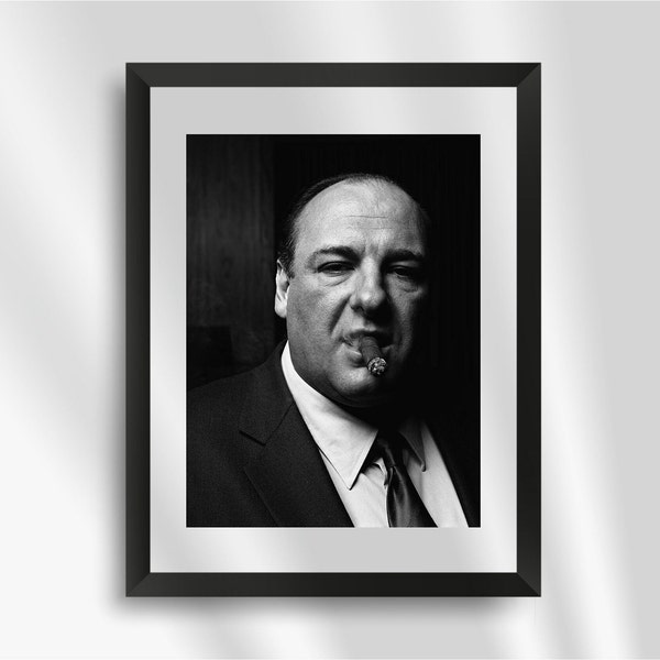 TONY SOPRANO, Stampe fotografiche, Arte della parete, Regalo per lui, Regalo per lei, Stampa in bianco e nero, Arredamento caverna uomo, Poster Soprano, Poster mafioso