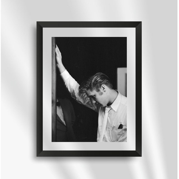 ELVIS BACKSTAGE, Photography Print, Wall Art, Black and White Print, Elvis Presley Poster, Gift for Him, Gift for Her, Man Cave, Elvis Print