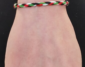 Adjustable Palestine flag bracelets round and flat