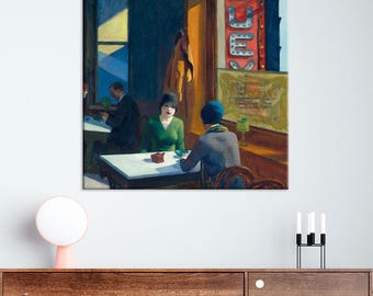 Edward Hopper Chop Suey Canvas Print: American Realism Cafe Scene