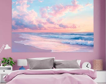 Pastel Ocean Canvas Print: Coastal Sunset Wall Art