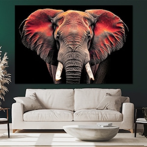Elephant Large canvas wall art Canvas print Indian elephant Animal portrait Wildlife art Elephant print Indian home decor Animal canvas