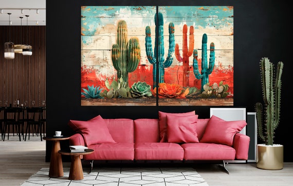 How to Decorate Living Room With Cactus Canvas: Stunning Ideas