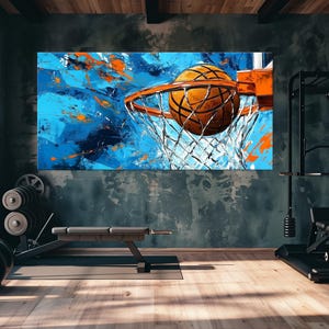 Basketball Graffiti Canvas Print: Boys Room Wall Art