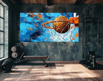 Basketball Graffiti Canvas Print: Boys Room Wall Art