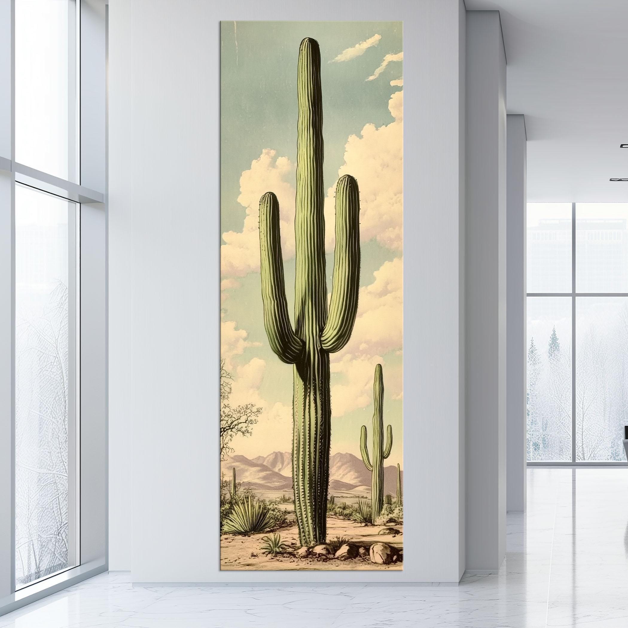 Saguaro Cactus Canvas Wall Art: Southwestern Desert Landscape Print - Etsy