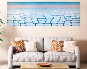 Georgia O'Keeffe Sky Above Clouds Canvas Wall Art Abstract Blue and White Clouds Print