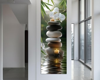 Zen Stones Canvas Print: Spa Wall Art, Meditation Decor
