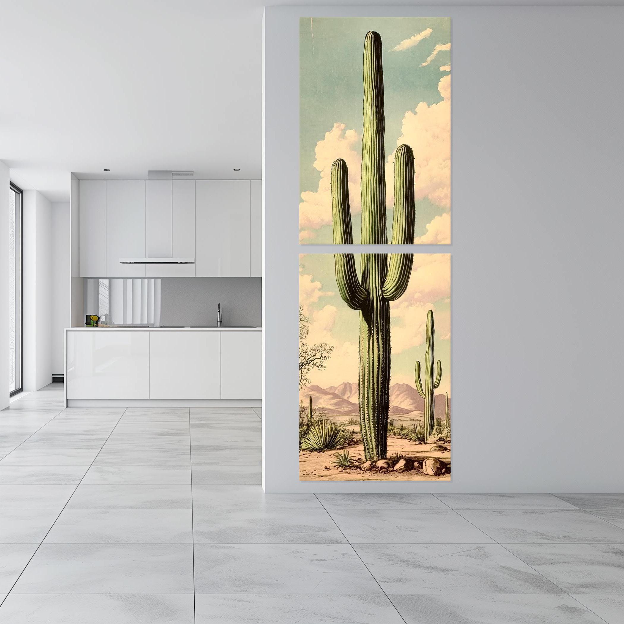 Saguaro Cactus Canvas Wall Art: Southwestern Desert Landscape Print - Etsy