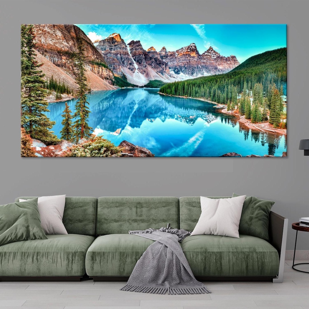 Moraine Lake Canvas Wall Art: Banff National Park Mountain Landscape - Etsy
