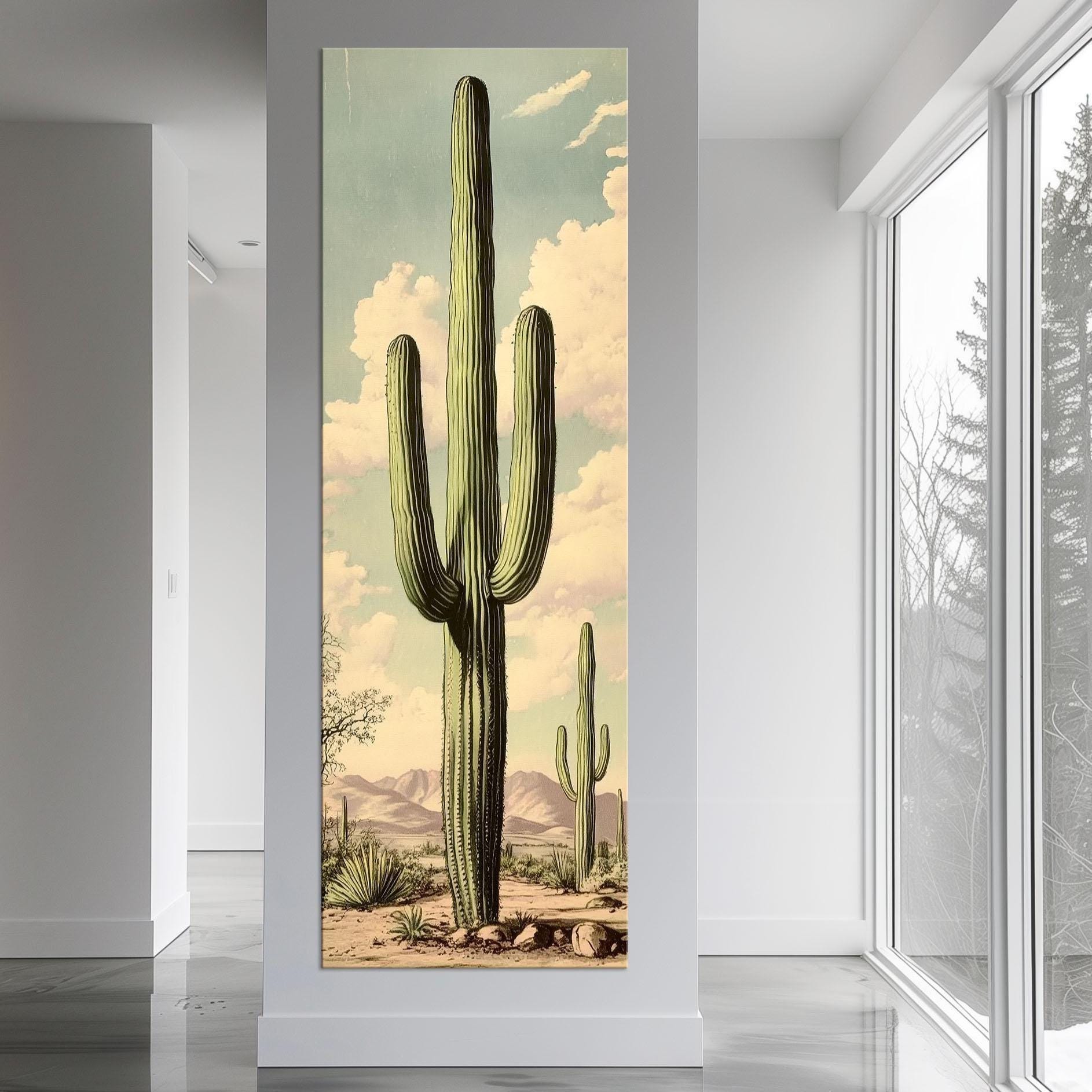 Saguaro Cactus Canvas Wall Art: Southwestern Desert Landscape Print - Etsy