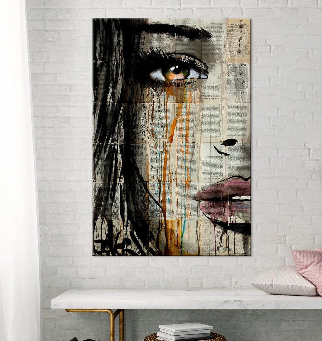 Abstract Woman Face Canvas Print Graffiti Woman Portrait Wall Art ...