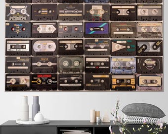 Cassette Tape Canvas Print, Large Music Wall Art