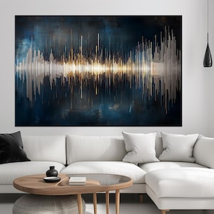 Abstract Soundwave Large canvas wall art Canvas print Music wall art Sound waves canvas Abstract print Music gifts Music room decor