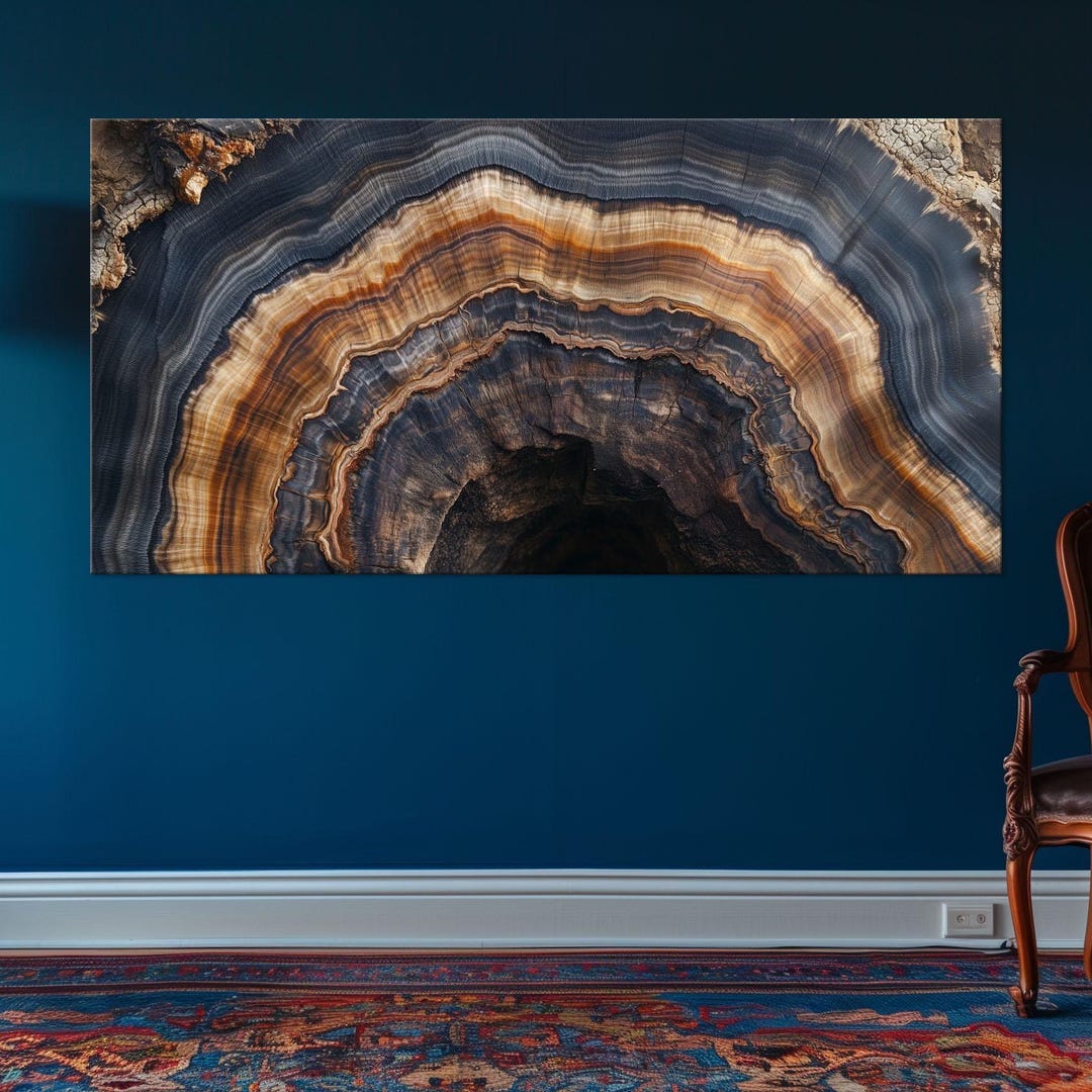 Tree Stump Rings Mural Colorful Tree Ring Canvas Wall Art: Abstract Wood Stump Print - Etsy