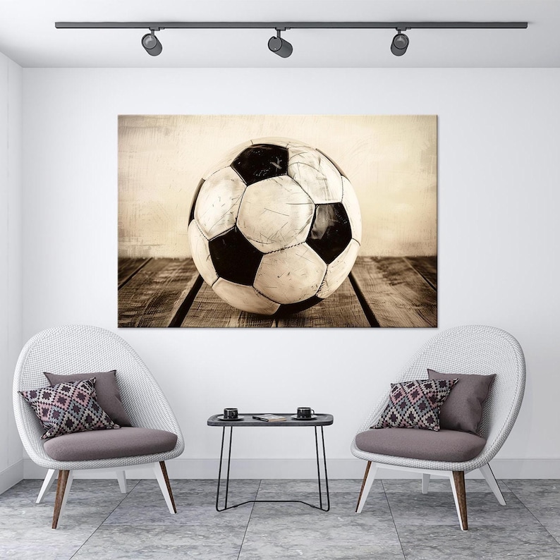 Soccer Ball Canvas Print: Large Sports Wall Art, Game Room Decor - Etsy