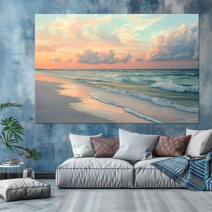 Ocean beach Large canvas wall art Canvas print Beach canvas art Sunrise print Sea canvas Beach wall decor Tropical beach Housewarming gift
