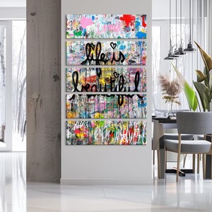 Life is beautiful Large canvas wall art Canvas print Graffiti wall art Street canvas Inspirational print Graffiti wall decor Office decor