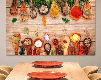 Spices Canvas Print: Kitchen Wall Art, Housewarming gift