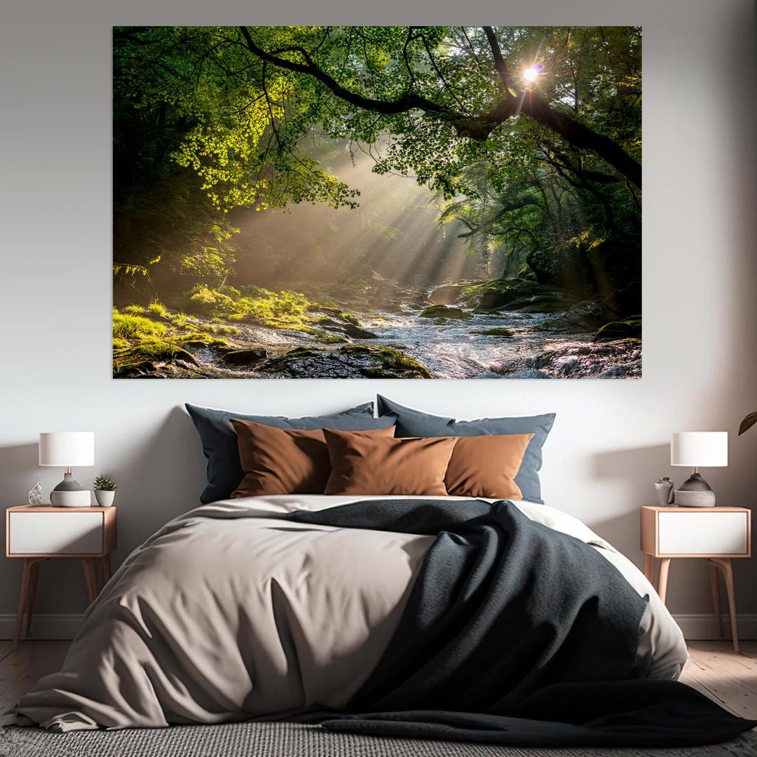Green Forest Canvas Print: Calm Nature Landscape Wall Art - Etsy