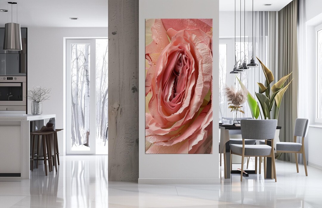 Sensual Rose Canvas Romantic Floral Wall Art Nature Canvas Soft Pink ...