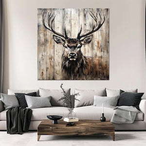 Portrait Deer Large canvas wall art Canvas print Deer painting Animal art Deer canvas Wildlife wall art Farmhouse decor Housewarming gift