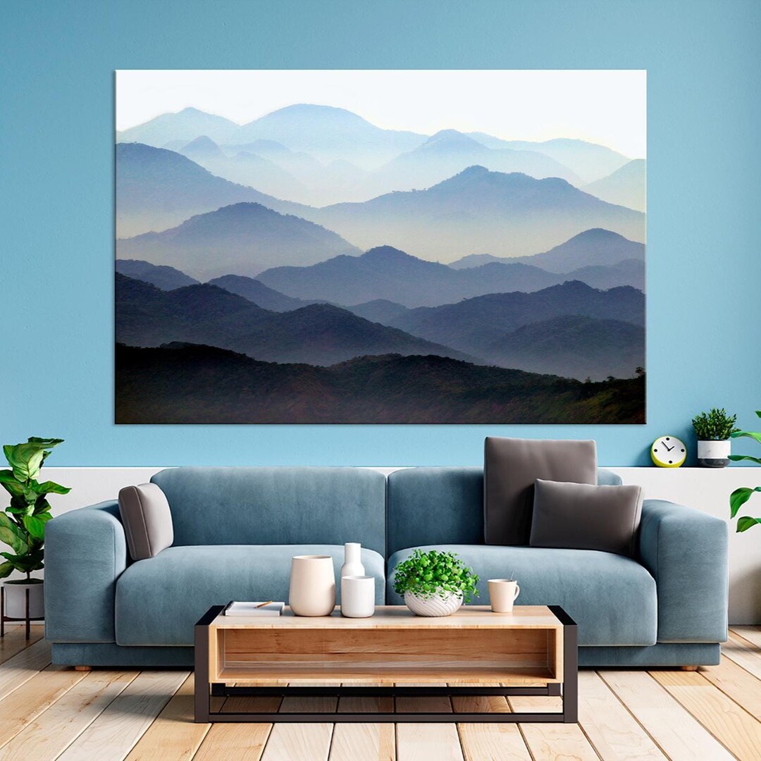 Blue Ridge Canvas Blue Ridge Mountains Canvas Print: Abstract Landscape Wall Art - Etsy